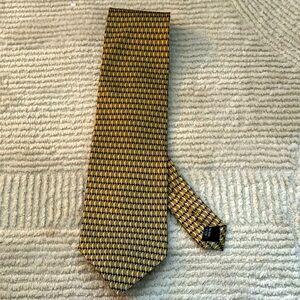 Enrico Guccini 100% all silk gold black print‎ men’s tie